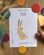 Bügelbild Hase von Hannahs Firlefanz, auf der Verpackungskarte