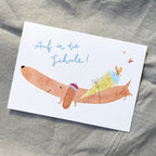 Postkarte Einschulung Dackel von Hannahs Firlefanz A6