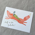 Postkarte Einschulung Fuchs von Hannahs Firlefanz A6