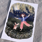 Postkarte Dancing in the Moonlight von Hannahs Firlefanz A6, schräge Ansicht