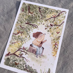 Postkarte Vogelbeobachtung von Hannahs Firlefanz A6, schräge Ansicht