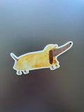 Sticker Dackel im Regenmantel von Hannahs Firlefanz
