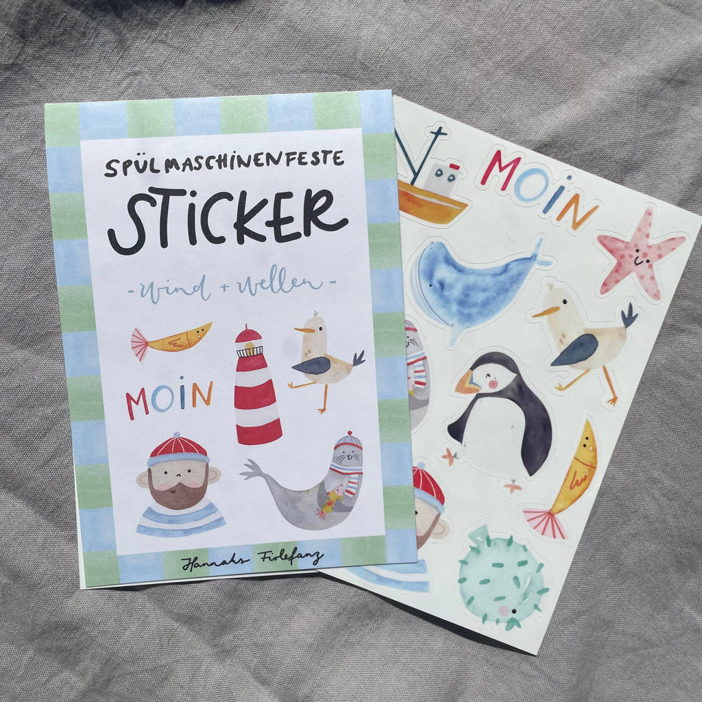 Spülmaschinenfeste Sticker Meer von Hannahs Firlefanz A6