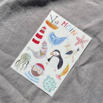 Stickerbogen - Meer