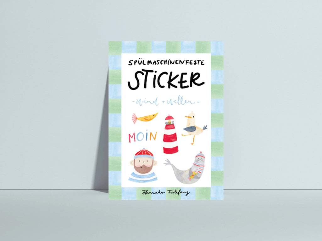Spülmaschinenfeste Sticker Meer von Hannahs Firlefanz A6