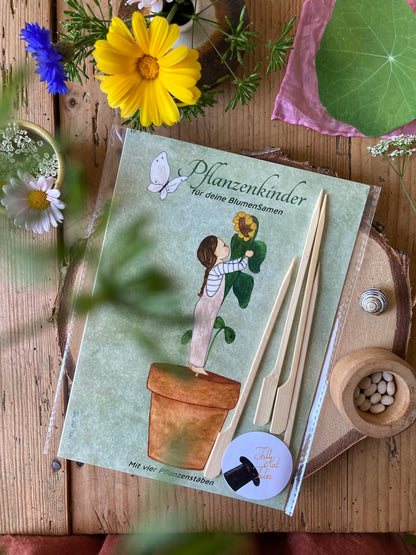 Bastelbogen (DEUTSCH) - Kinder pflanzen Blumen