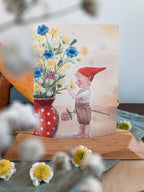 Kartenhalter Classic von Decor Spielzeug aus Erlenholz mit Postkarte