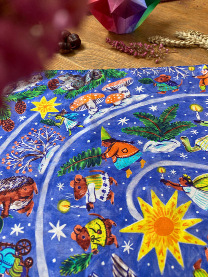 Spieltuch mini - Advent aus Seide
