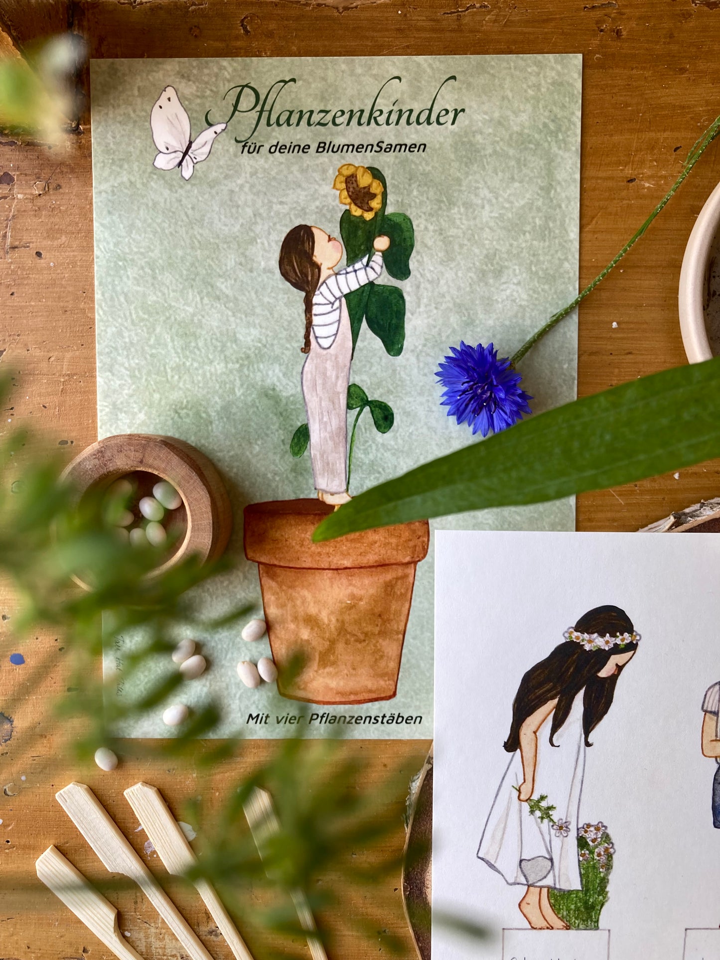 Bastelbogen (DEUTSCH) - Kinder pflanzen Blumen
