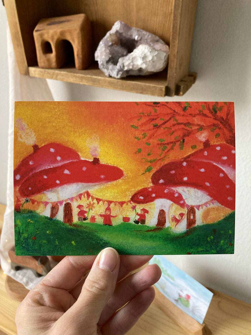 Postkarte Fest im Zwergendorf von Baukje Exler A6, Foto
