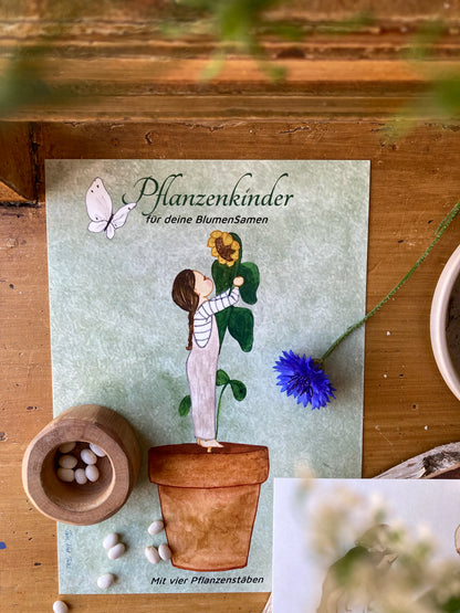 Bastelbogen (DEUTSCH) - Kinder pflanzen Blumen