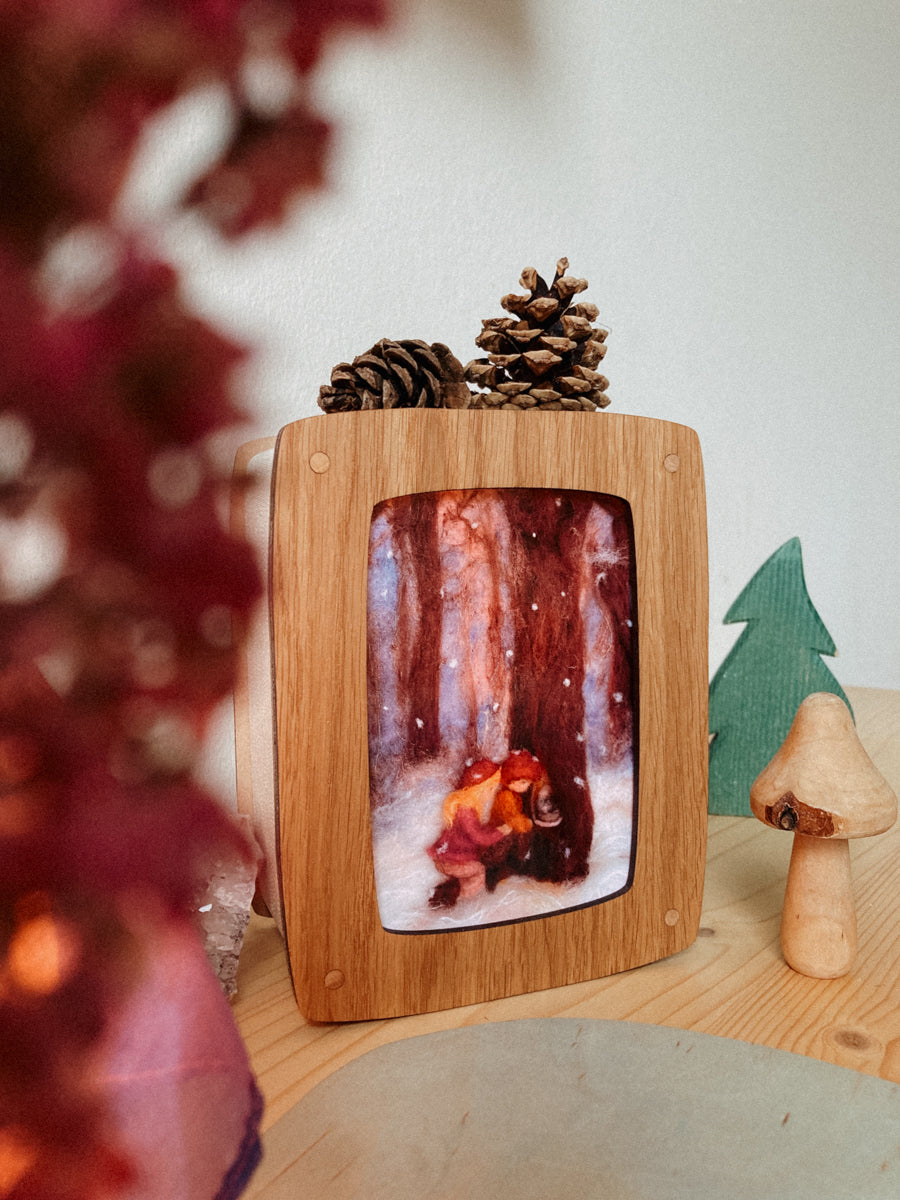Postkartenlampe aus Holz mit leuchtender Postkarte, Ansicht 8