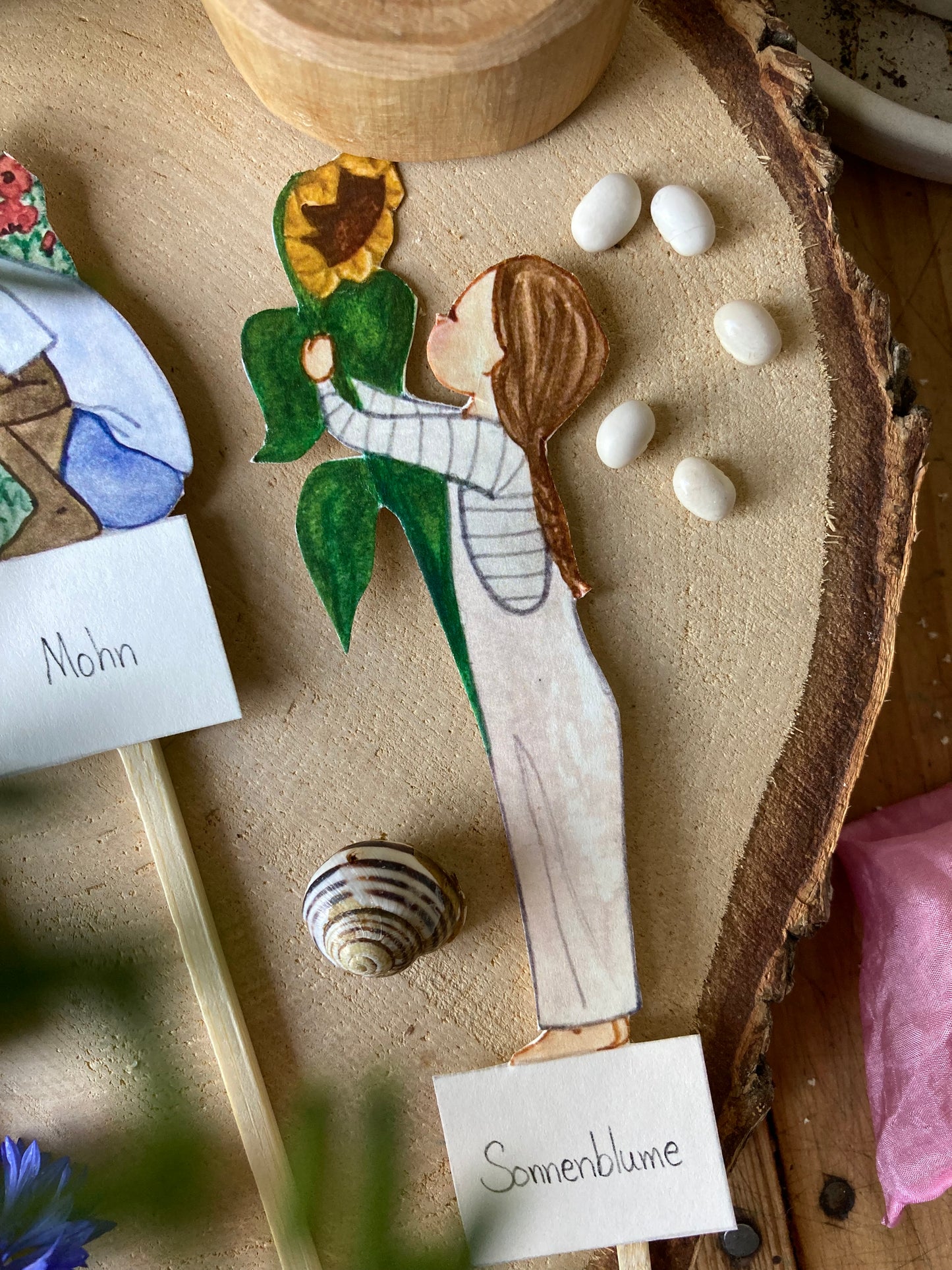 Bastelbogen (DEUTSCH) - Kinder pflanzen Blumen
