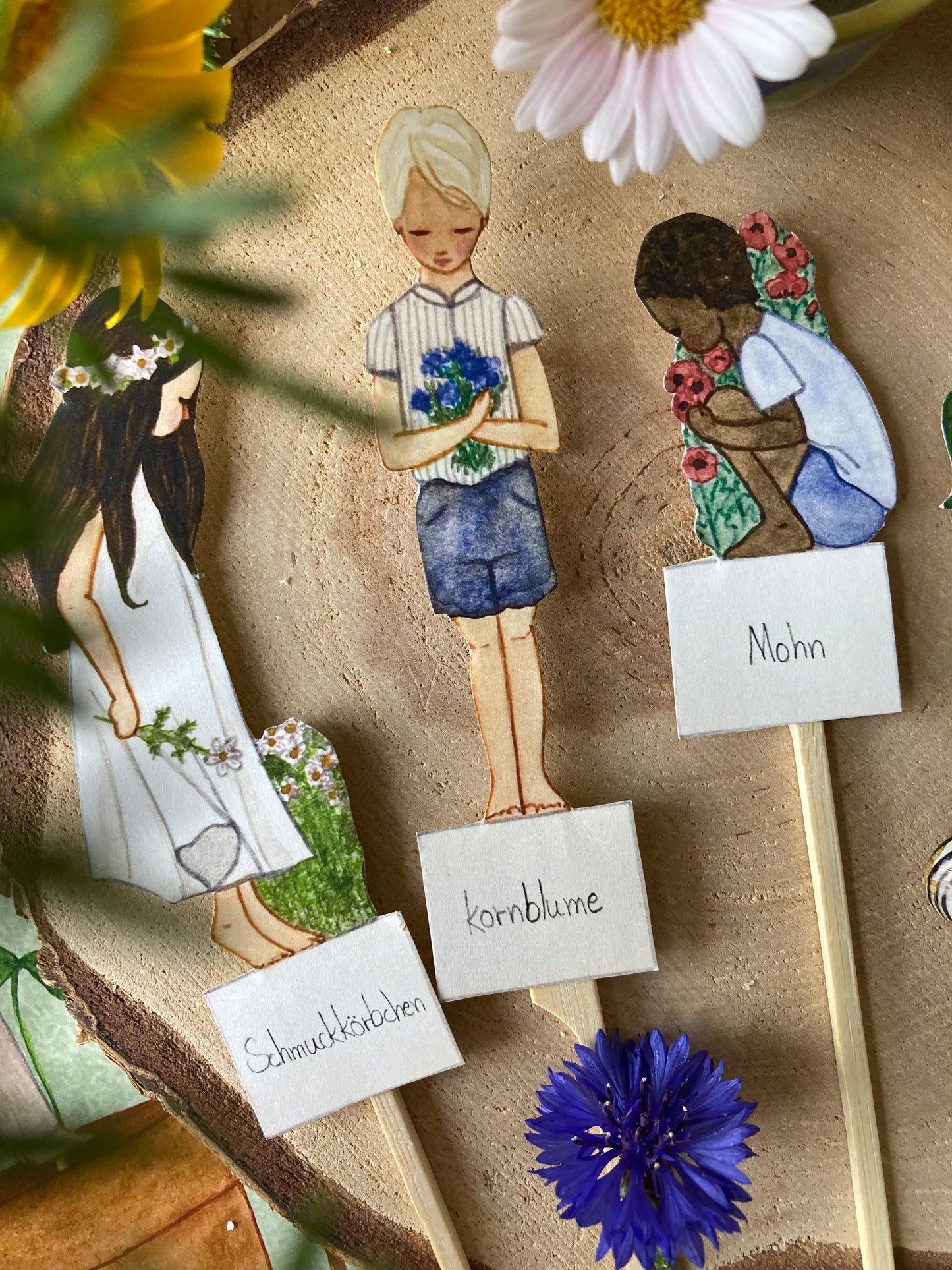 Bastelbogen (DEUTSCH) - Kinder pflanzen Blumen