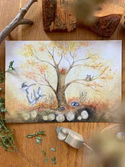 Kunstkarten Set "Jahreszeiten" (4 Bögen A4)