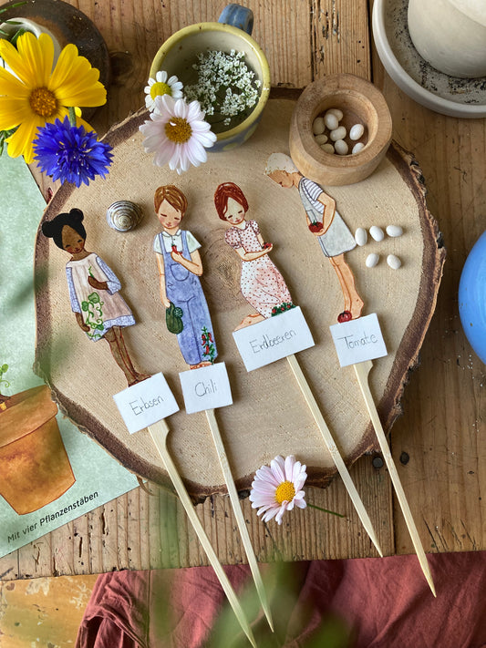 Bastelbogen (DEUTSCH) - Kinder pflanzen essbare Samen