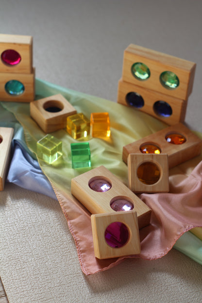 Bauspiel - Kleine Farbstraße mit Lichtbauwürfeln