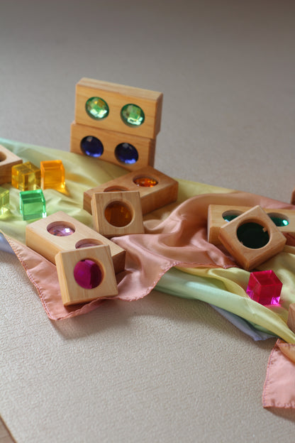 Bauspiel - Kleine Farbstraße mit Lichtbauwürfeln