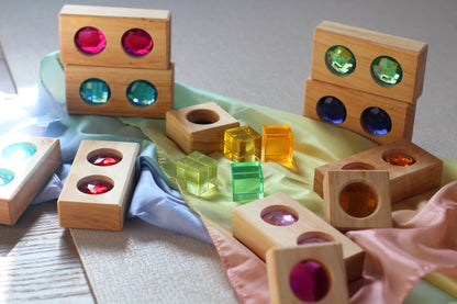 Bauspiel - Kleine Farbstraße mit Lichtbauwürfeln