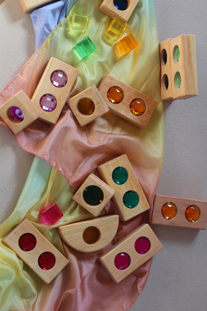 Bauspiel - Kleine Farbstraße mit Lichtbauwürfeln