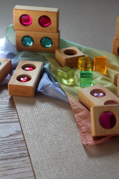 Bauspiel - Kleine Farbstraße mit Lichtbauwürfeln