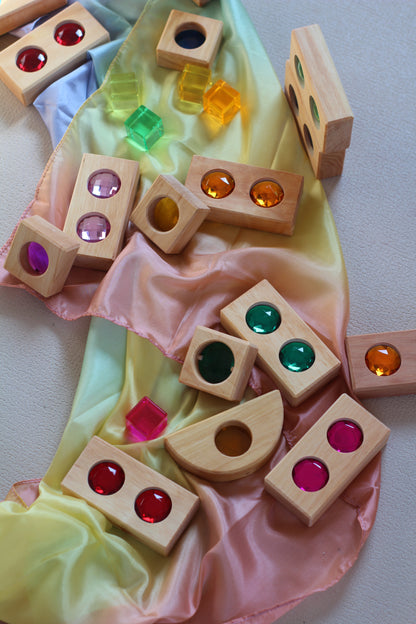 Bauspiel - Kleine Farbstraße mit Lichtbauwürfeln