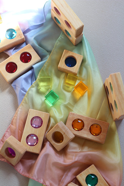 Bauspiel - Kleine Farbstraße mit Lichtbauwürfeln