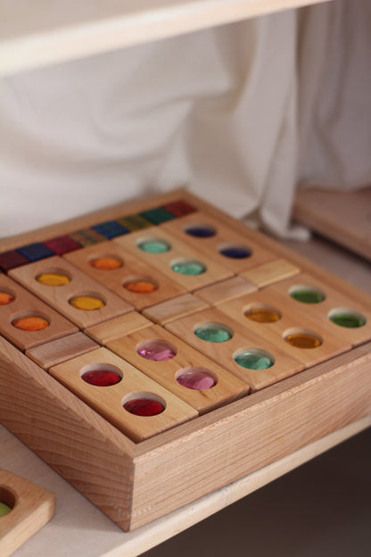 Bauspiel - Kleine Farbstraße mit Lichtbauwürfeln