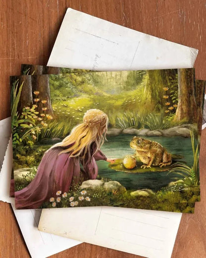 Postkarte Der Froschkönig von Iris Esther A6, mit Briefumschlägen, Stimmungsbild