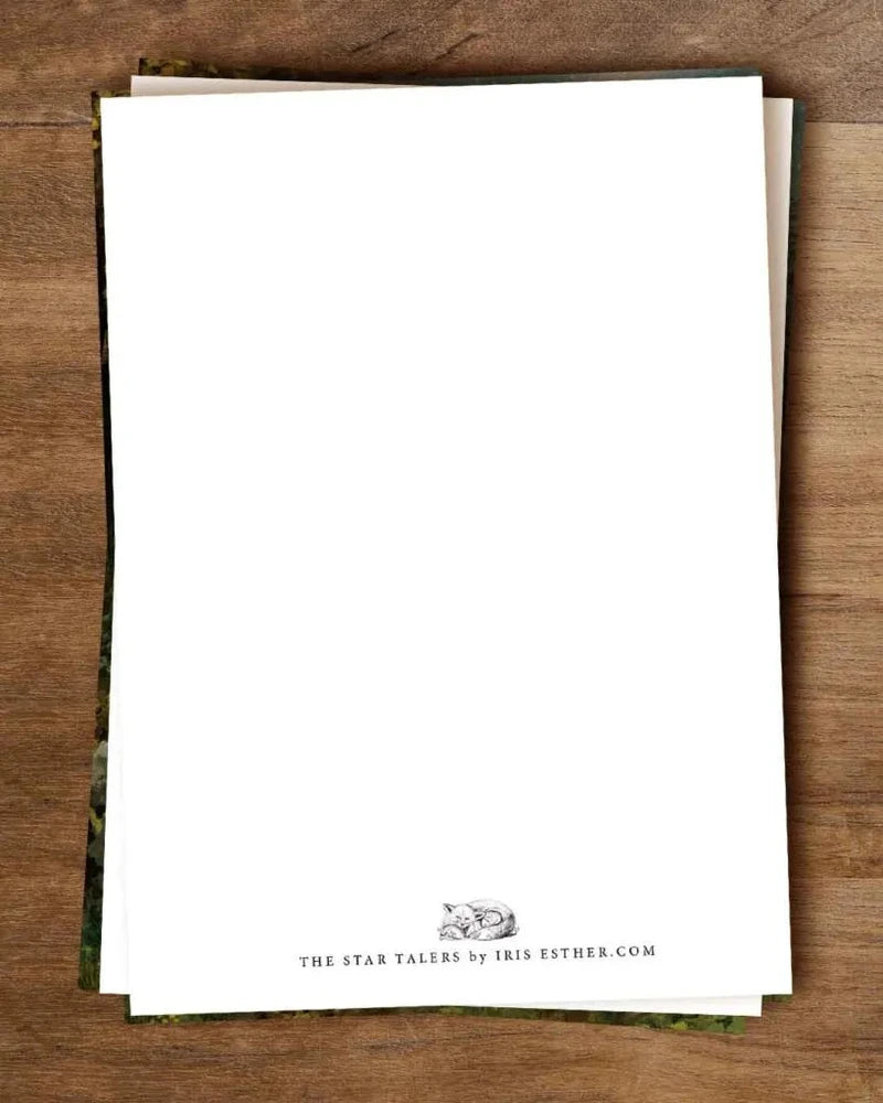 Postkarte Die Sterntaler von Iris Esther A6, Rückseite ohne Linien mit kleinem Logo