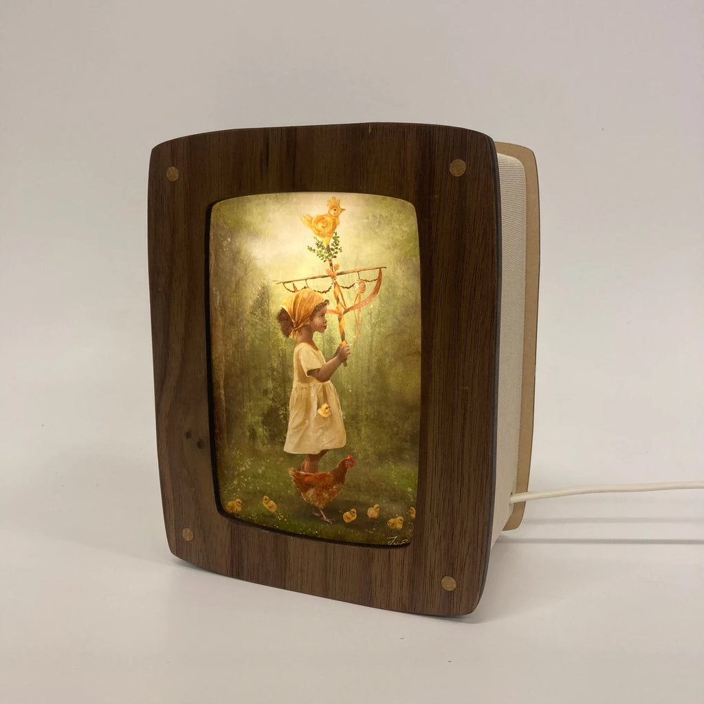 Postkarte Palmsonntag von Iris Esther A6, in der Postkartenlampe aus Holz, Foto
