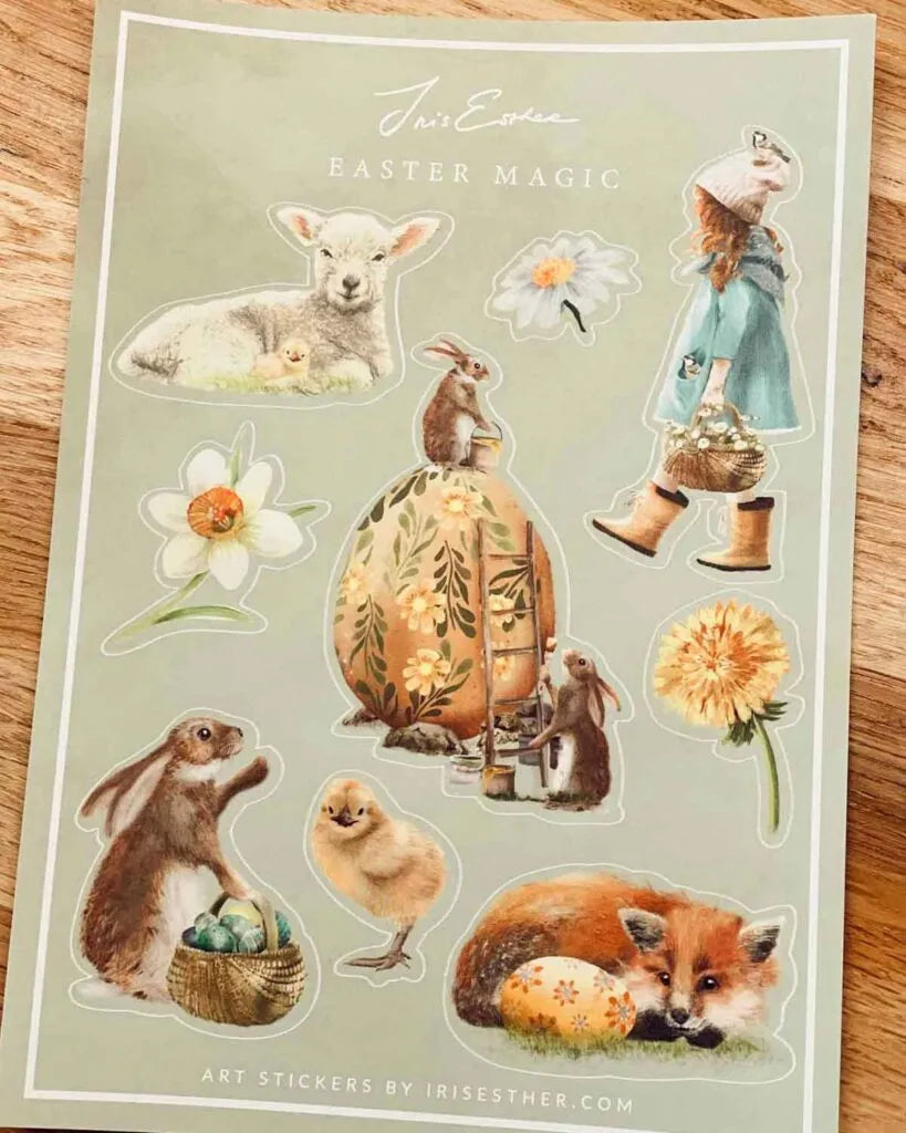 Stickerbogen Ostermagie von Iris Esther A5