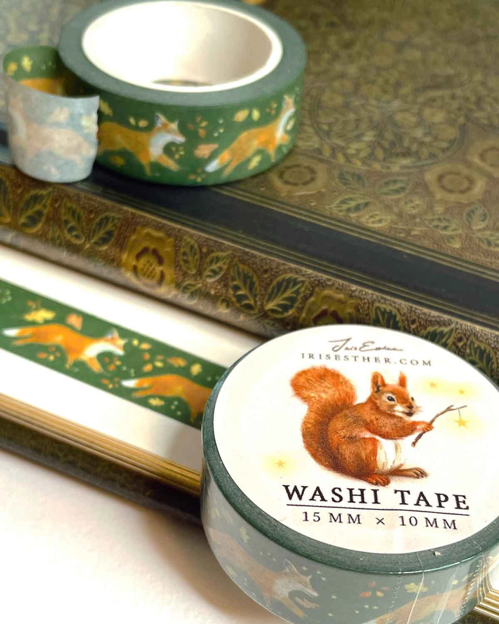 Washi Tape Fuchs von Iris Esther auf Papier und Briefumschlägen, Foto