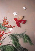 Wandschmuck Soulbird Tuulikki Rot-Natur von KaisuMari