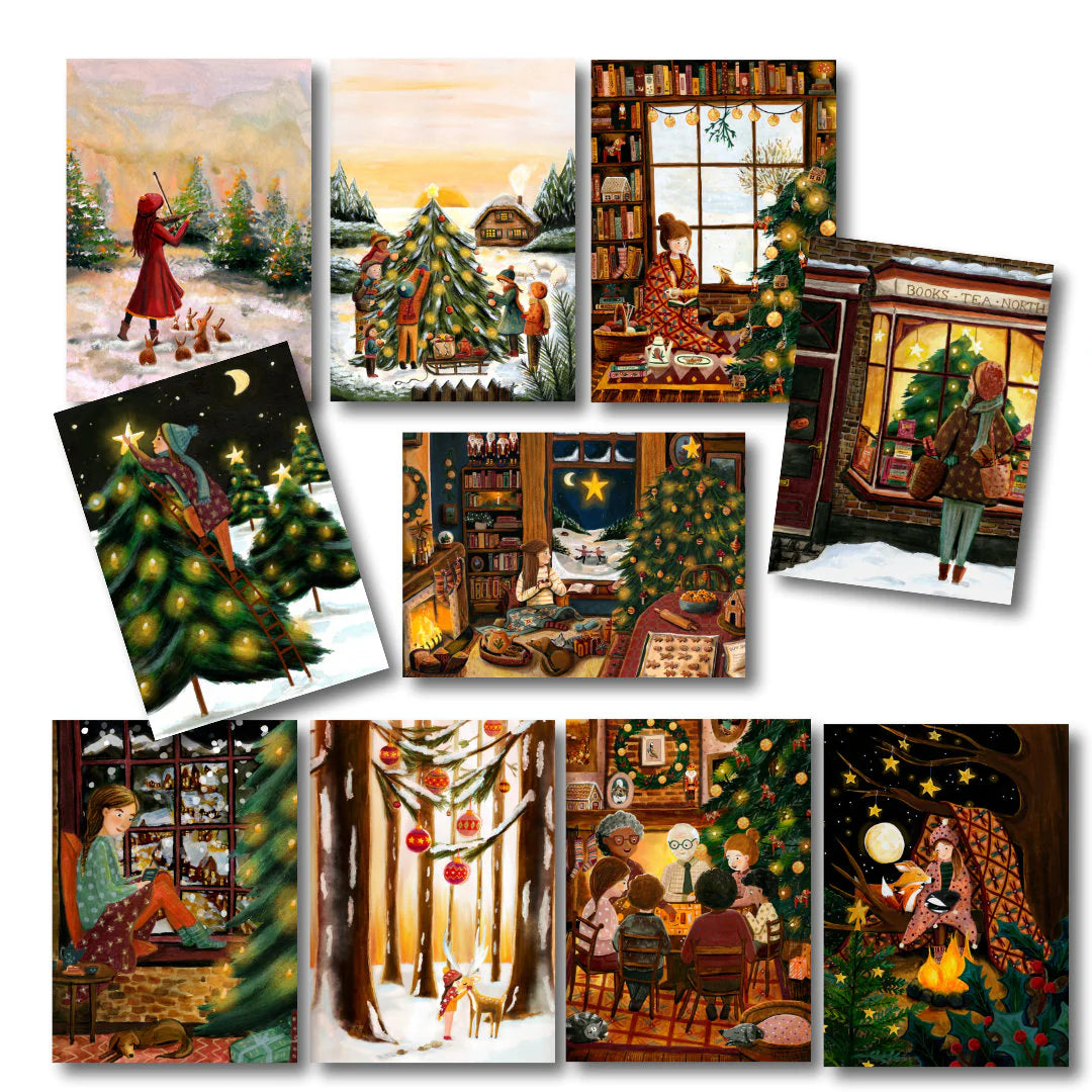 Weihnachtskarten 10er-Set mit Umschlägen von Esther Bennink