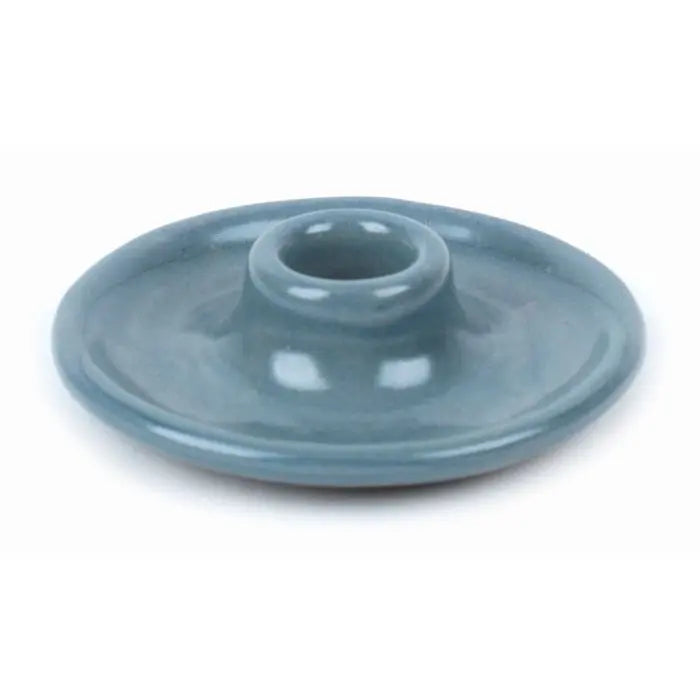 Kerzenständer Keramik graublau