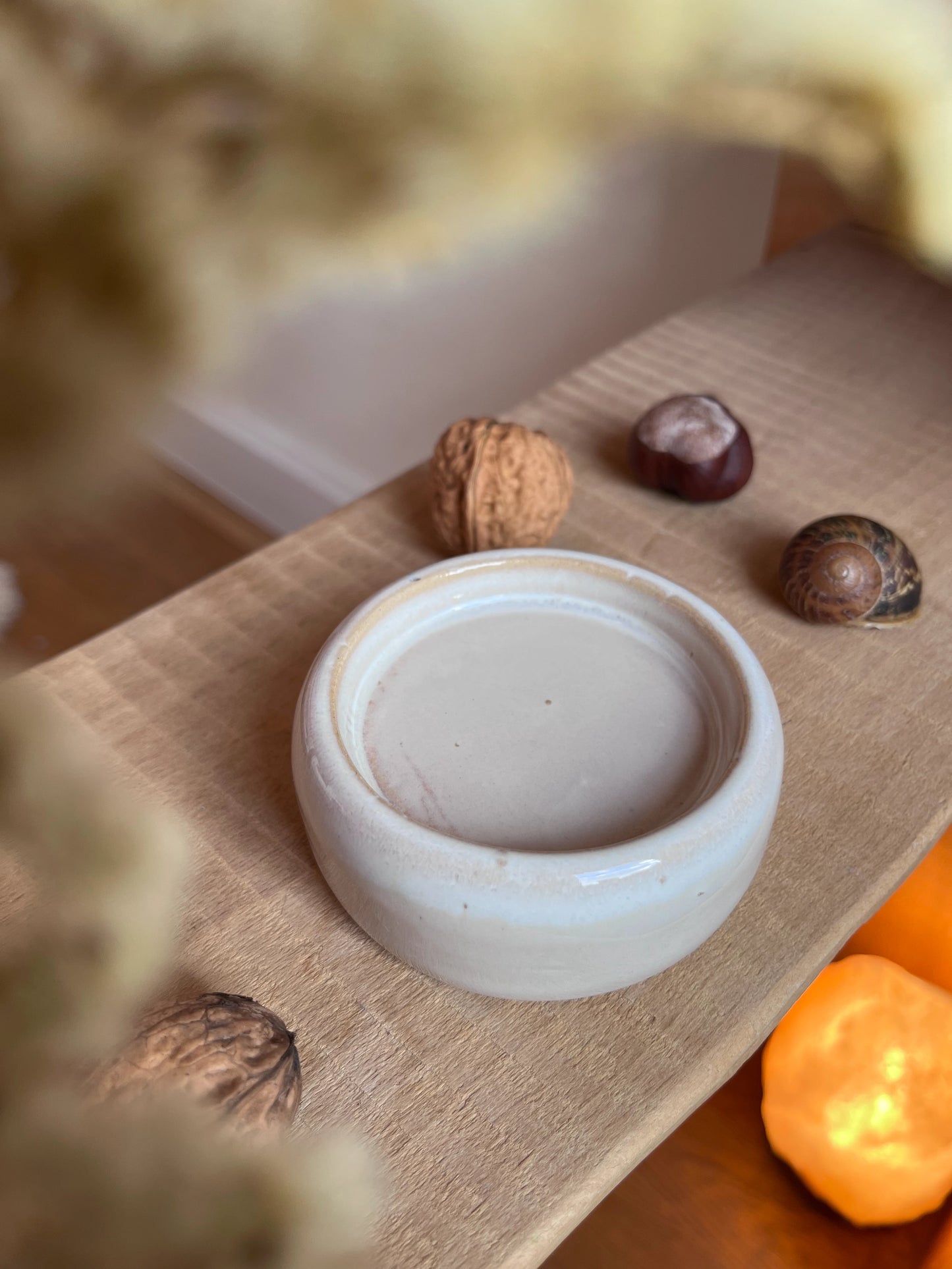 Kerzenteller klein, sand