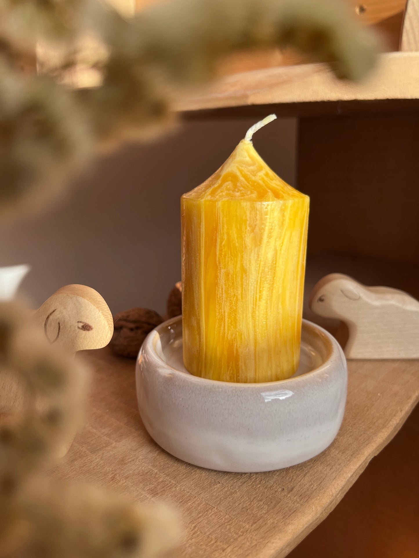 Kerzenteller klein, sand