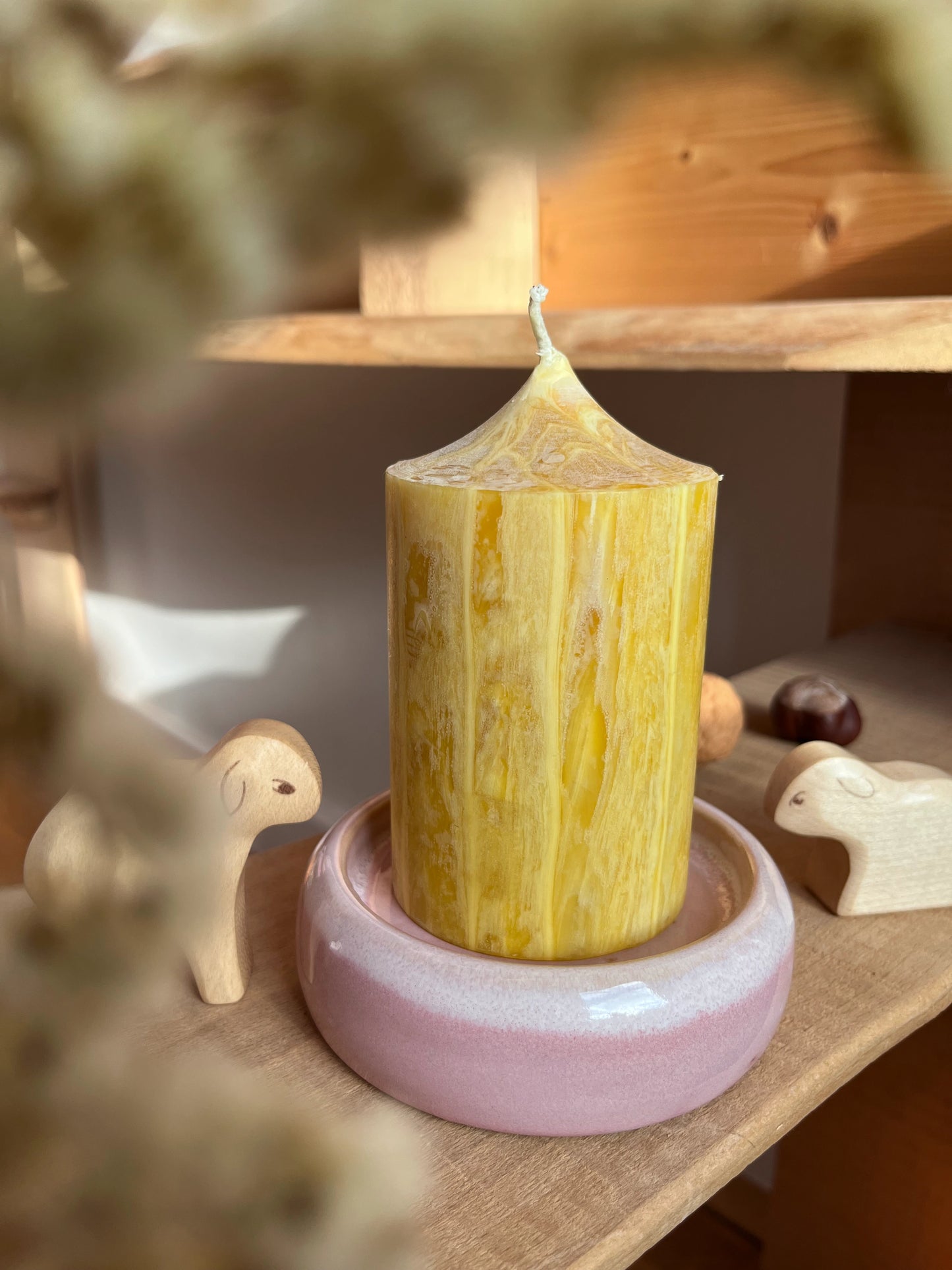 Kerzenteller groß, rosa