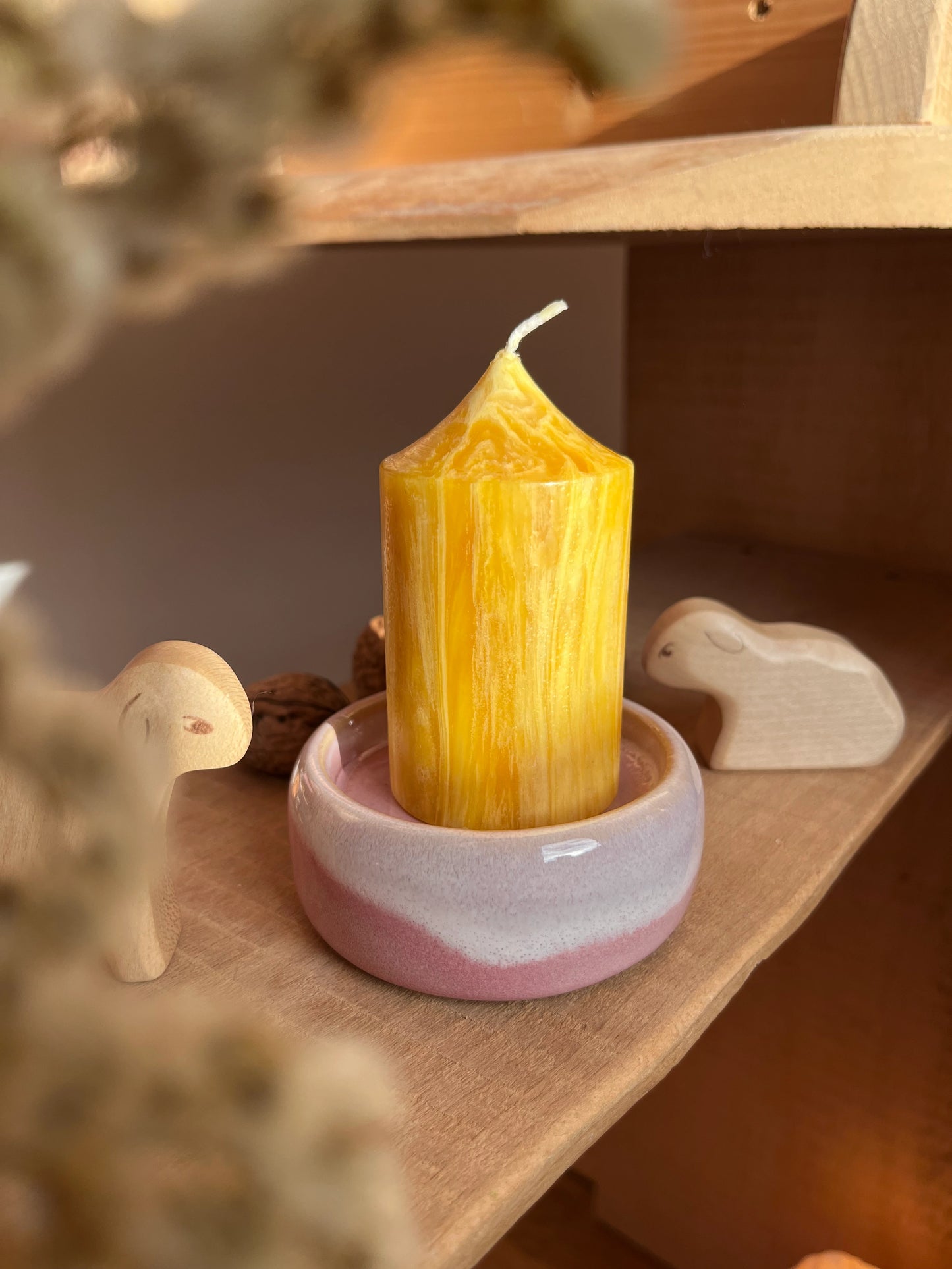 Kerzenteller klein, rosa