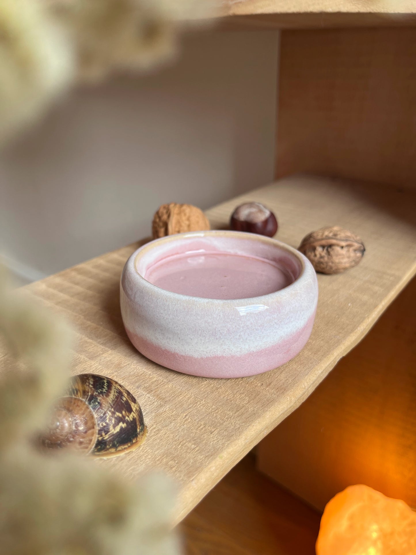 Kerzenteller klein, rosa