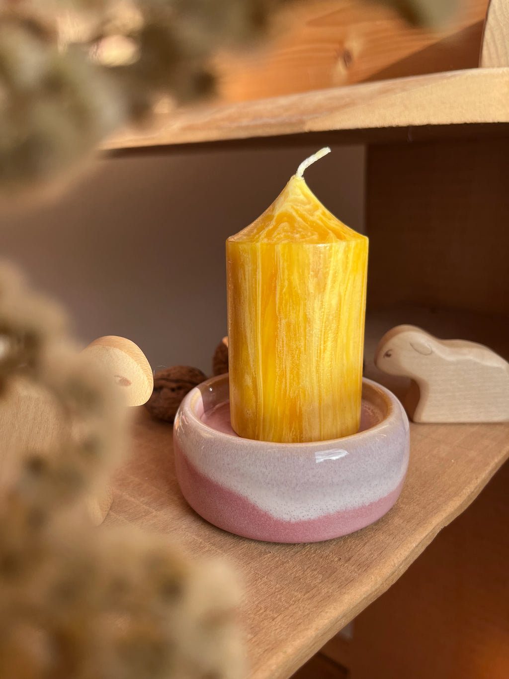Stumpenkerze klein aus 100 % Bienenwachs von Bienen-Diätic