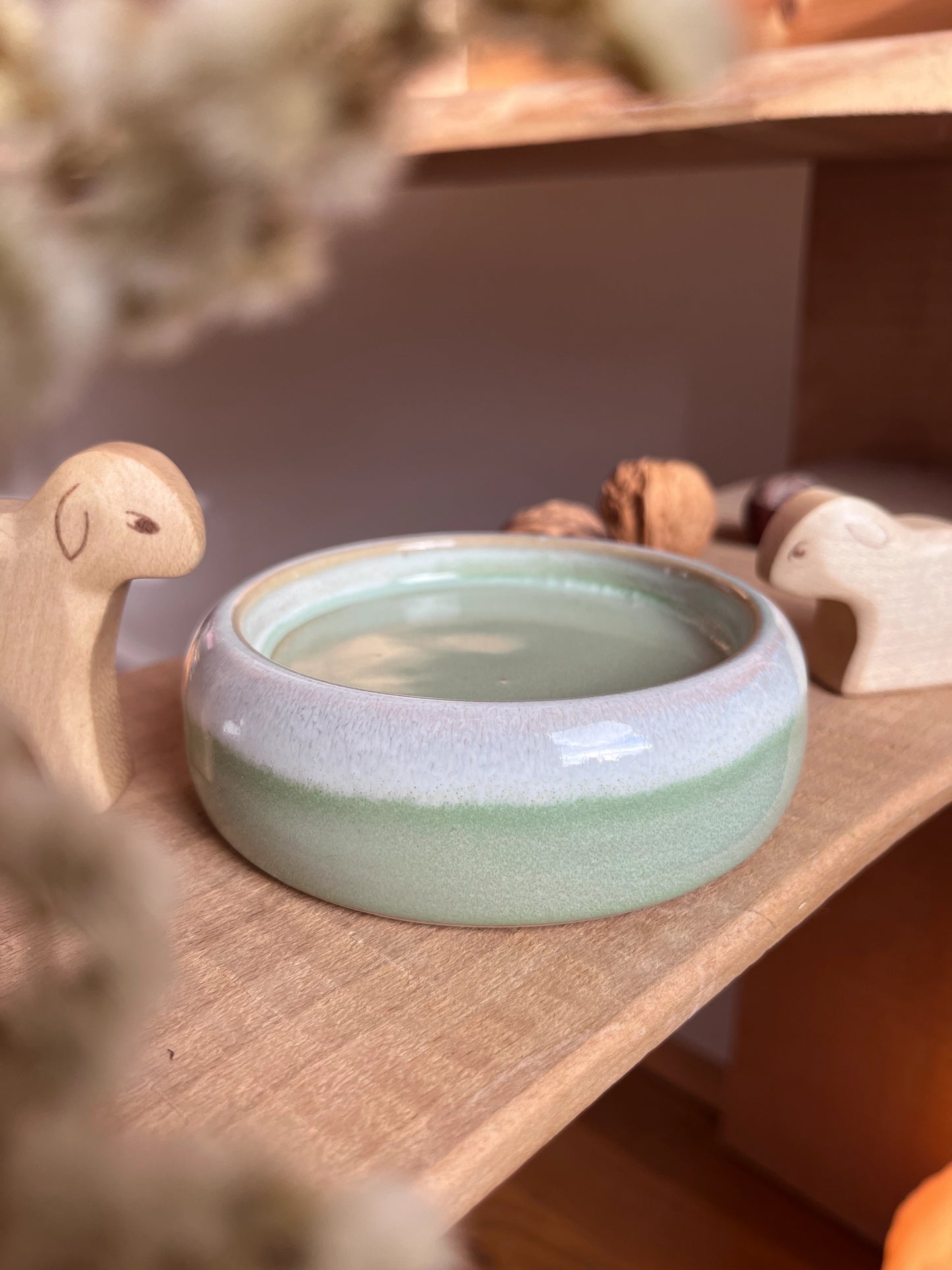 Kerzenteller groß, türkis