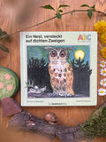 Kinderbuch Ein Nest, versteckt auf dichten Zweigen von Werner Lindemann 2. Hand, Cover mit Uhu im Mondschein, Foto