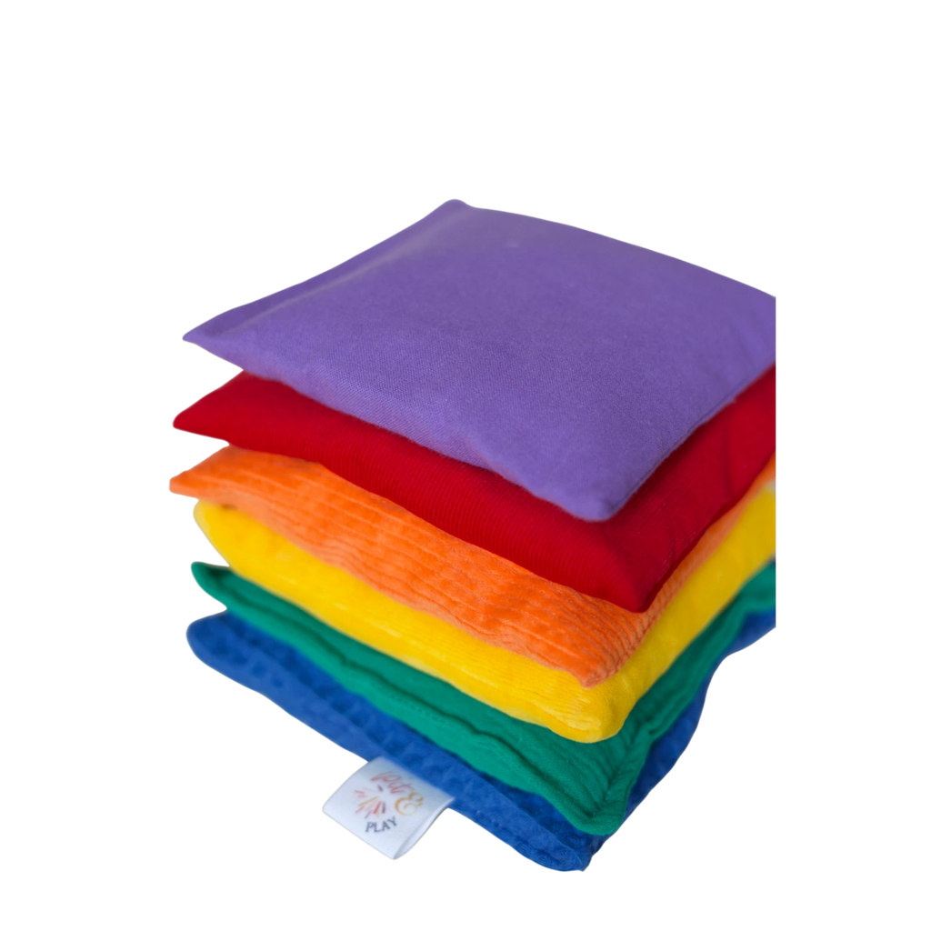 Sensorische Kirschkernkissen 6er-Set Regenbogen von Pit and Play
