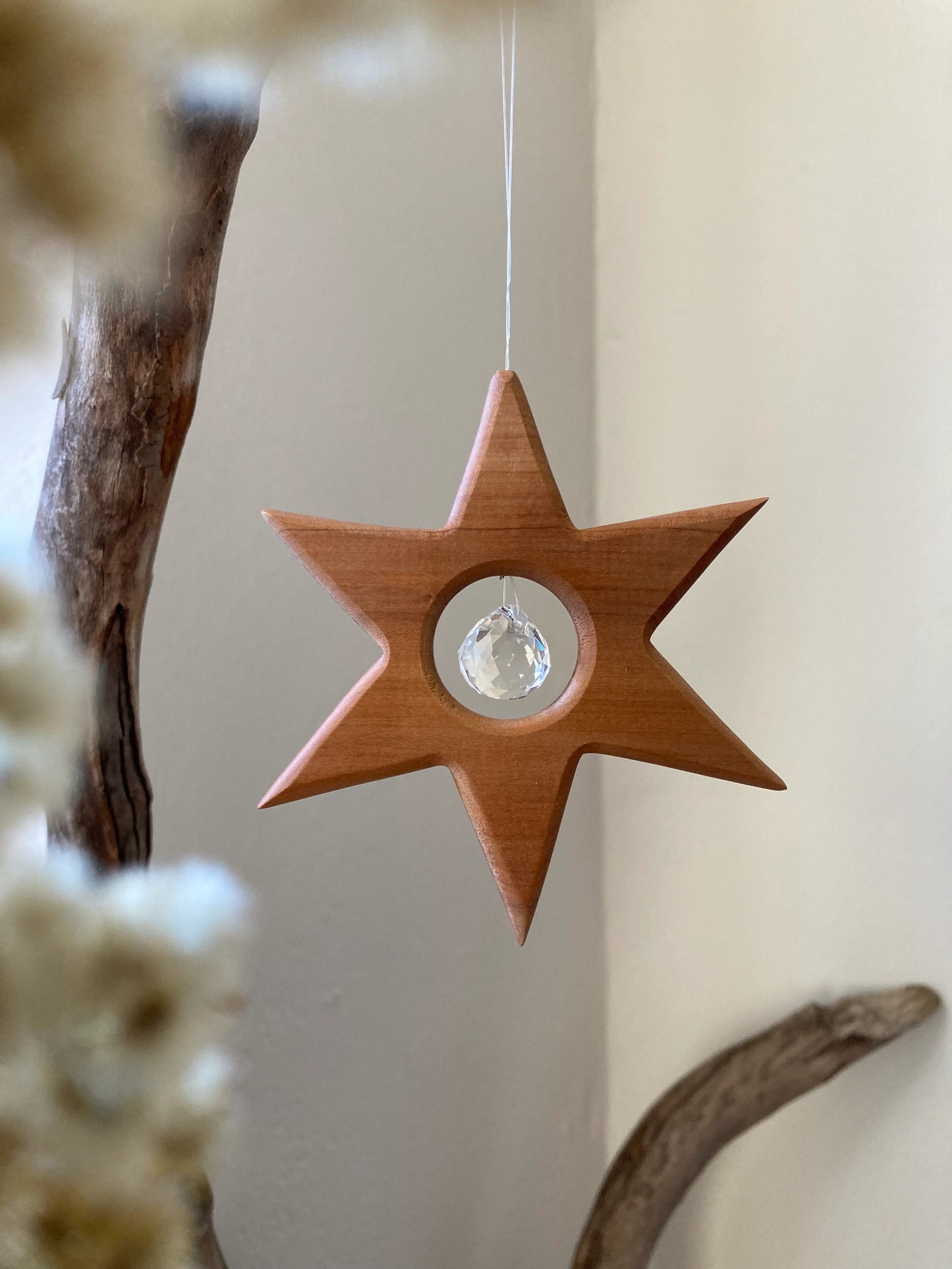 Fensterschmuck - Kleiner Stern mit Regenbogen-Kristall