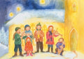 Postkarte Klingender Advent von Ilona Bock A6