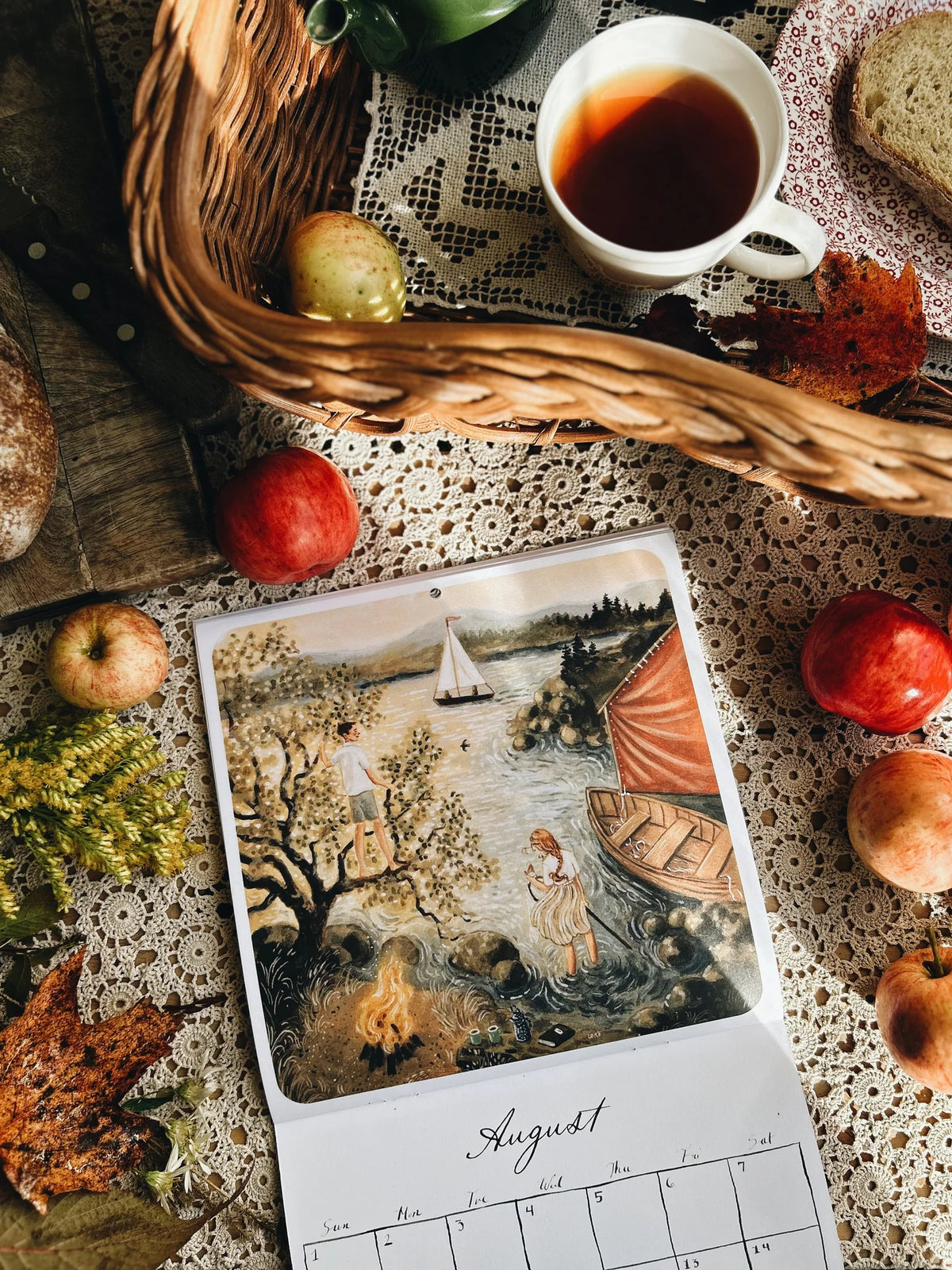 Monatsbild Wildkatzeninsel aus dem Loré Pemberton Mini Kalender 2027 Year of Whimsy