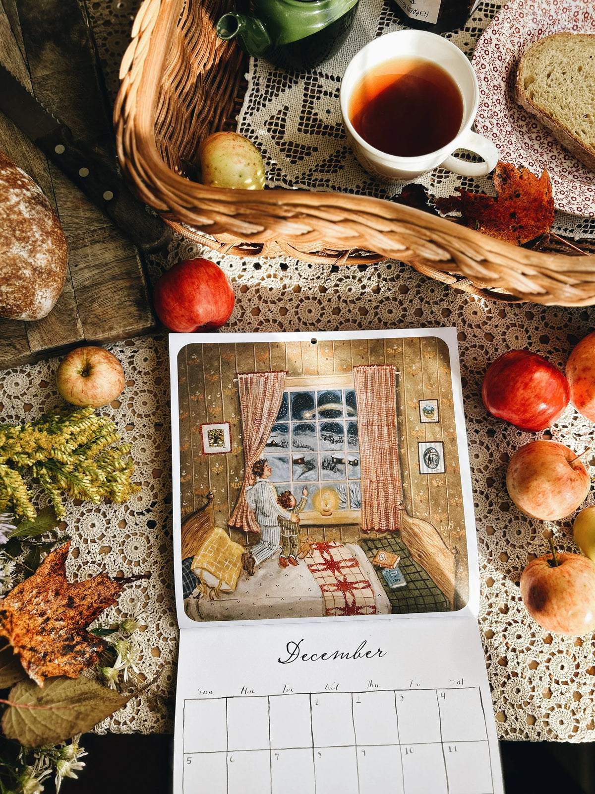 Monatsbild Winternacht aus dem Loré Pemberton Mini Kalender 2027 Year of Whimsy