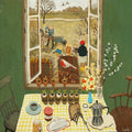 Kunstdruck Aprilmorgen von Loré Pemberton: Familie am Fenster an einem Frühlingsmorgen